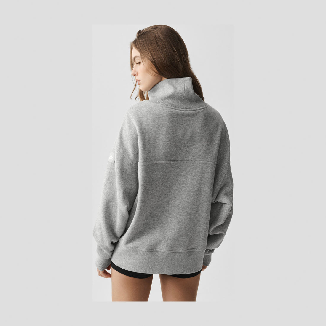 Alo Yoga Hazy Mock Neck Pullover - Athletic Heather Grey