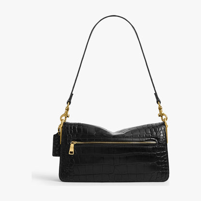 Coach Tabby Shoulder Bag 26 In Alligator - Brass/Black