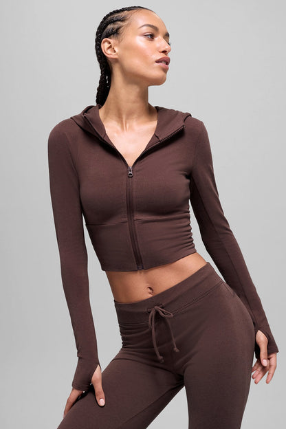 Alo Yoga Sway Full Zip Hoodie - Brownstone
