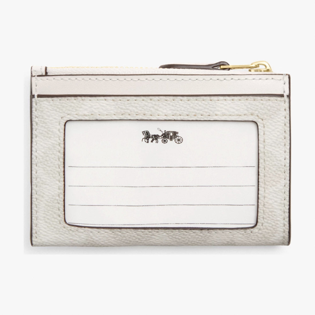 Coach Mini Skinny ID Case In Signature Canvas - Gold/White/Chalk