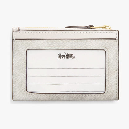 Coach Mini Skinny ID Case In Signature Canvas - Gold/White/Chalk
