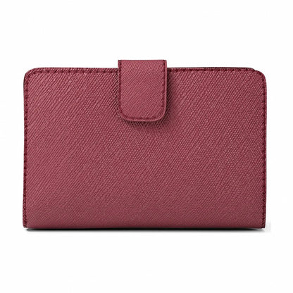 Michael Kors Medium Crossgrain Leather Wallet - CHERRY
