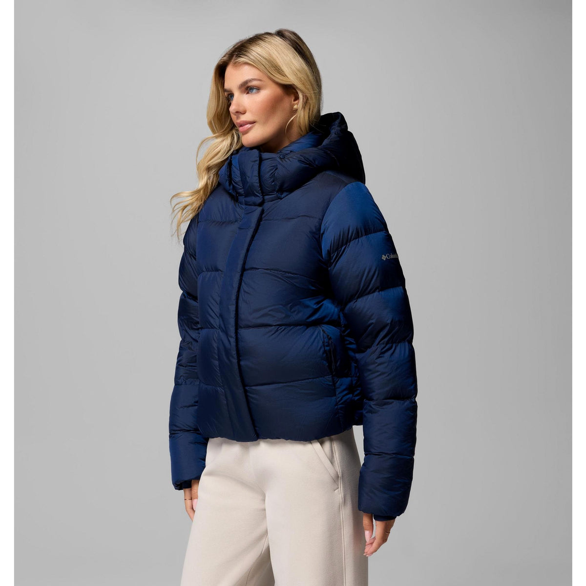 Columbia Women's Amaze Puff Hooded Jacket - Collegiate Navy High Shine