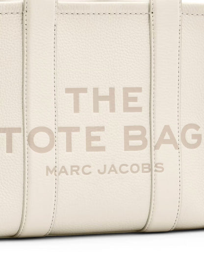 Marc Jacobs The Leather Small Tote Bag - COTTON/SILVER