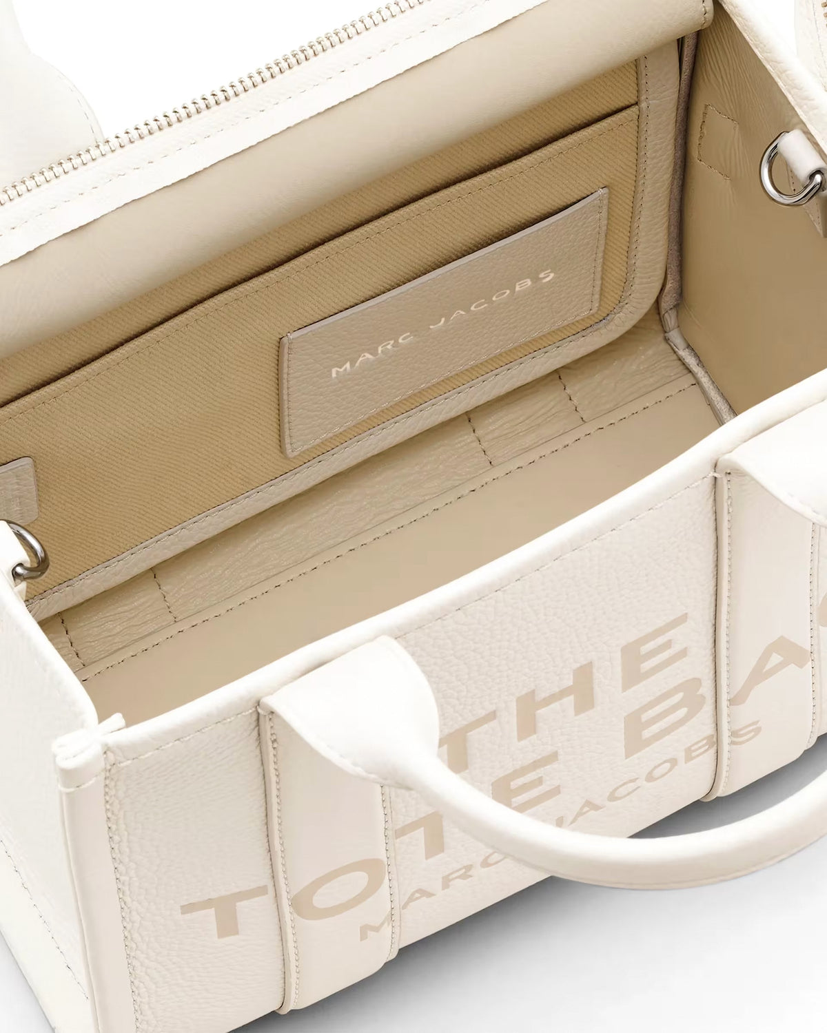 Marc Jacobs The Leather Small Tote Bag - COTTON/SILVER