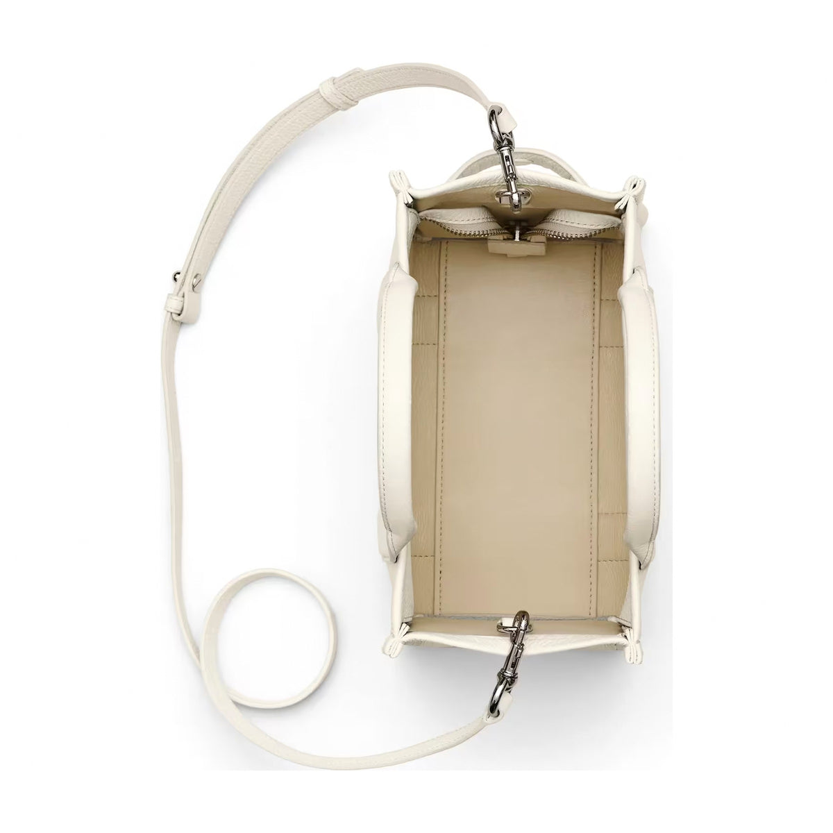 Marc Jacobs The Leather Small Tote Bag - COTTON/SILVER