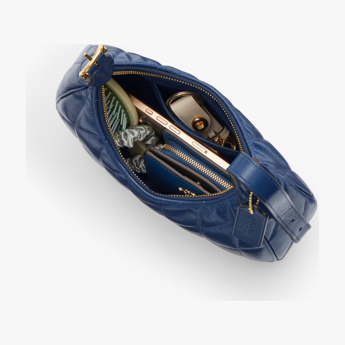 Coach Emily Shoulder Bag With Quilting - Gold/Deep Blue