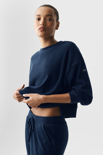 Alo Yoga Muse Crew Neck Pullover - Navy