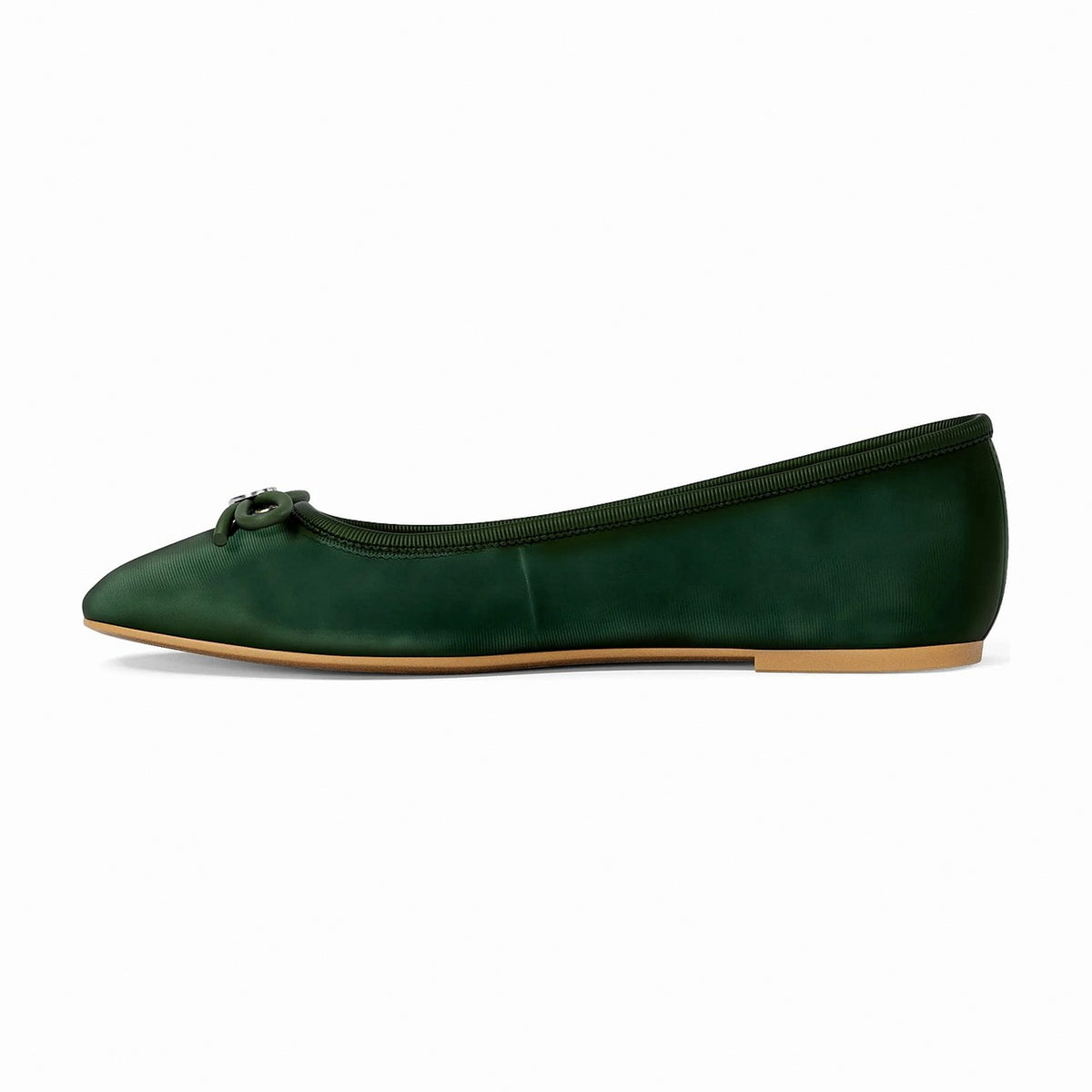 Michael Kors Savannah Logo Debossed Velvet Ballet Flat - AMAZON GREEN