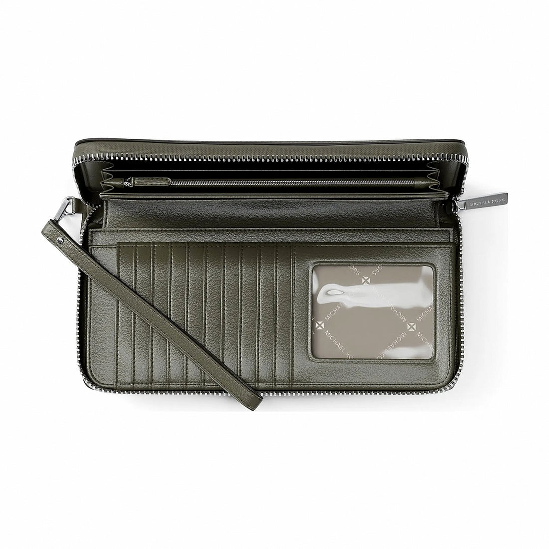 Michael Kors Large Pebbled Leather Continental Wallet - OLIVE