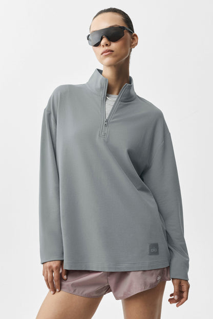 Alo Yoga Double Take Long Sleeve 1/4 Zip - Monument