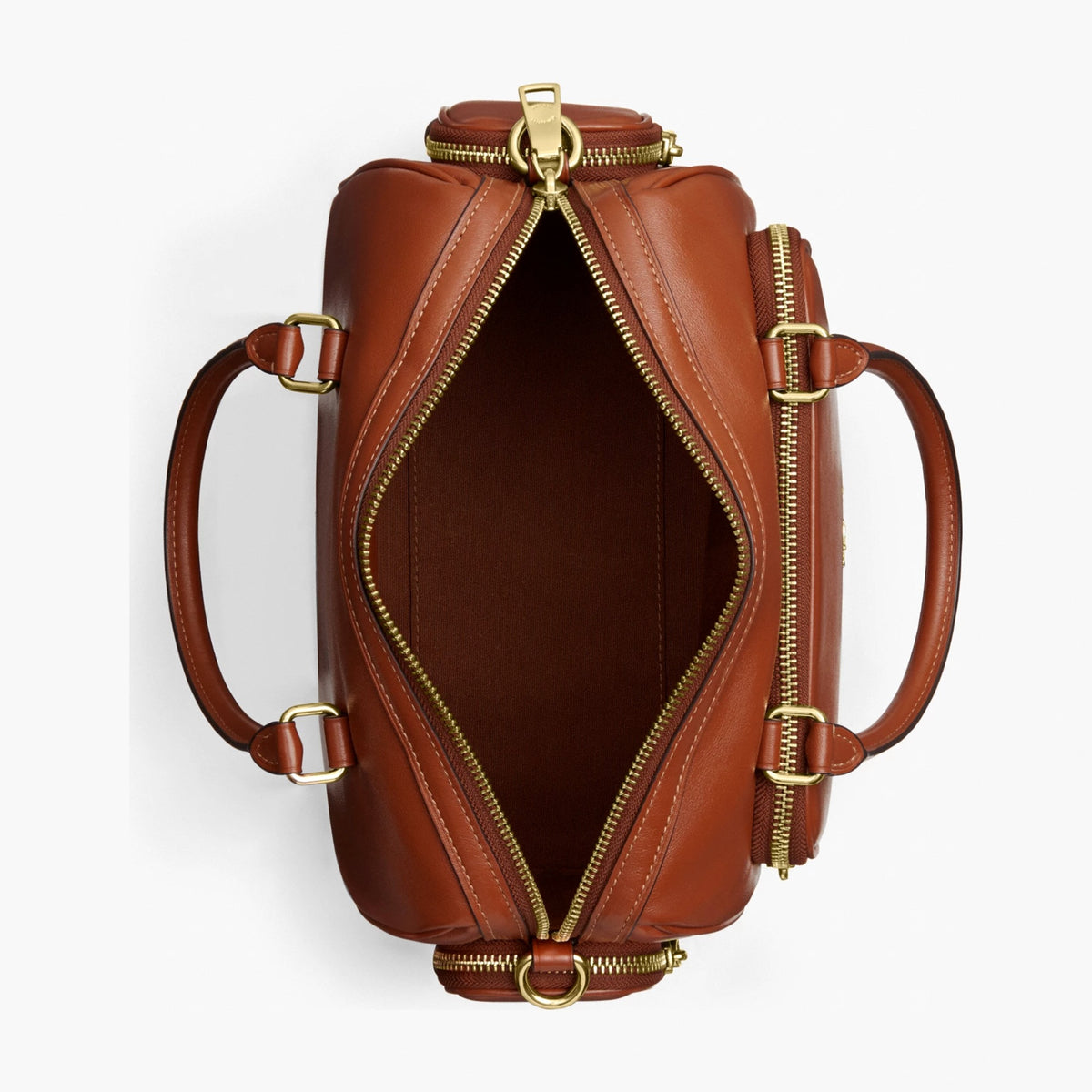 Coach Rowan Satchel Bag With Pockets - Gold/Cinnamon