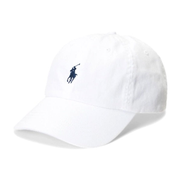 Polo Ralph Lauren The Iconic Cotton Chino Ball Cap - White/ Navy