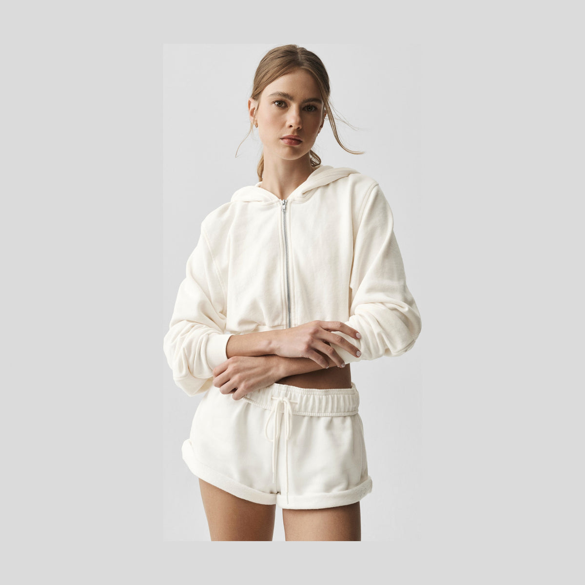 Alo Yoga Sweet Escape Zip Up Hoodie - Ivory