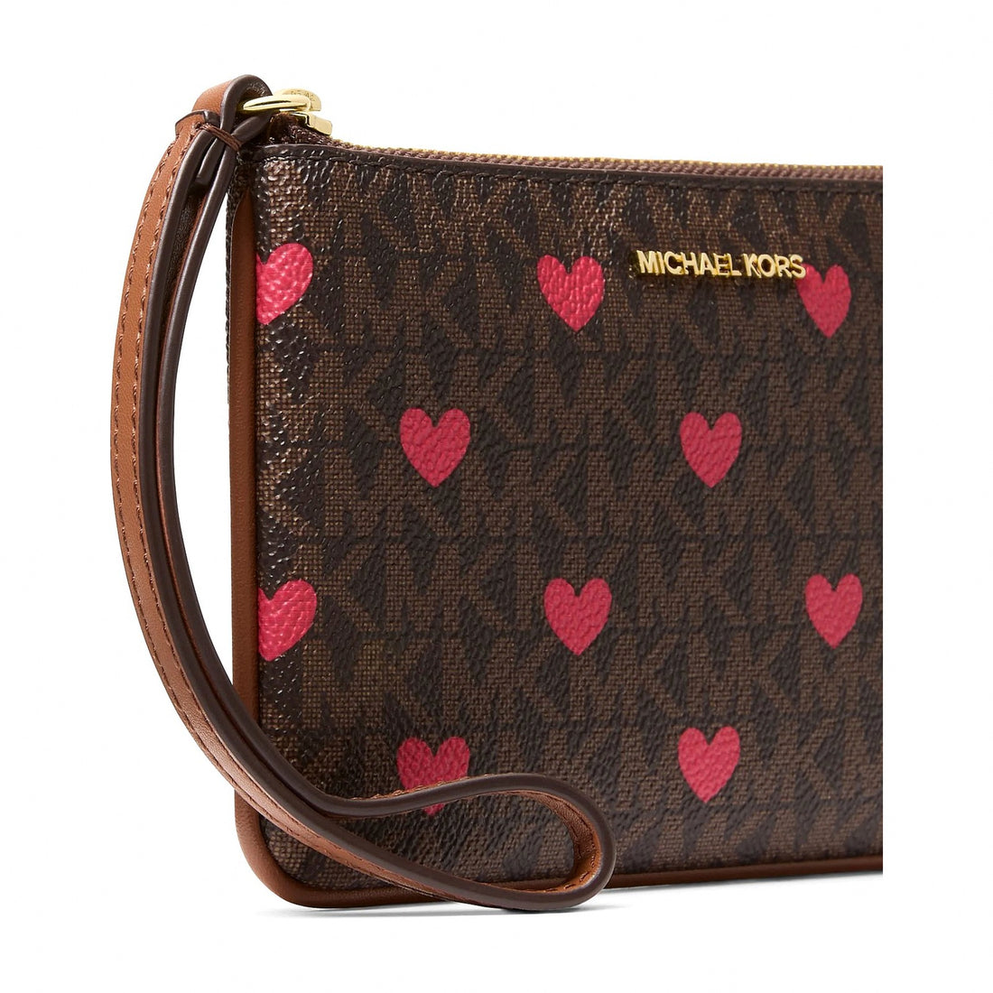 Michael Kors Jet Set Travel Small Printed Signature Logo Wristlet - BROWN