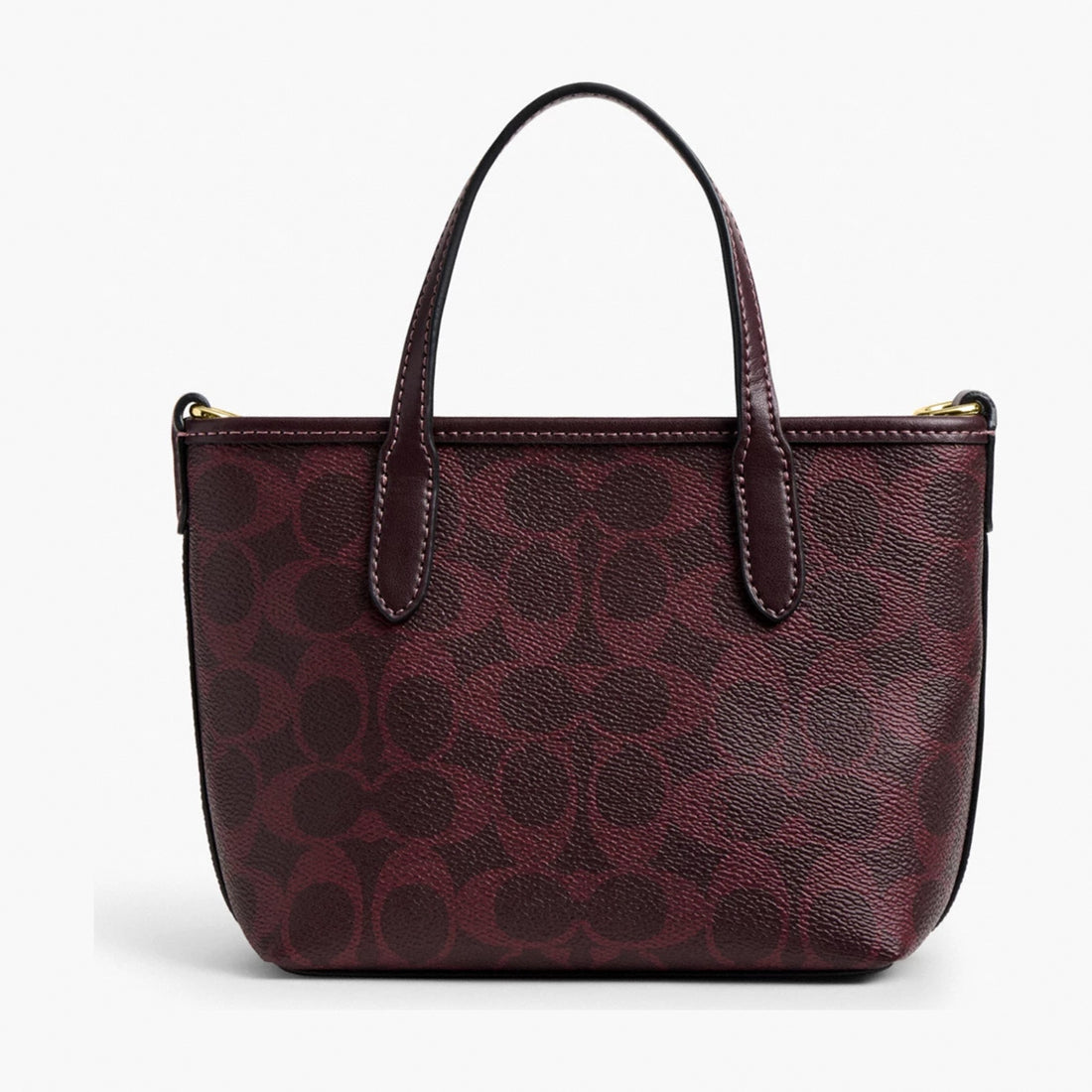 Coach City Mini Tote Bag In Signature Canvas - Gold/Black Currant