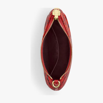 Coach Teri Shoulder Bag In Signature Beaded Satin - Gold/Crimson