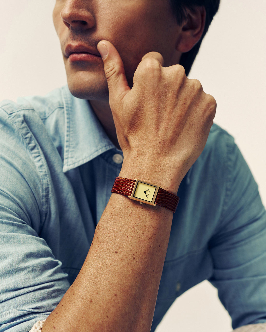 BREDA Virgil (Lizard Embossed) - Gold/Brown/Cream