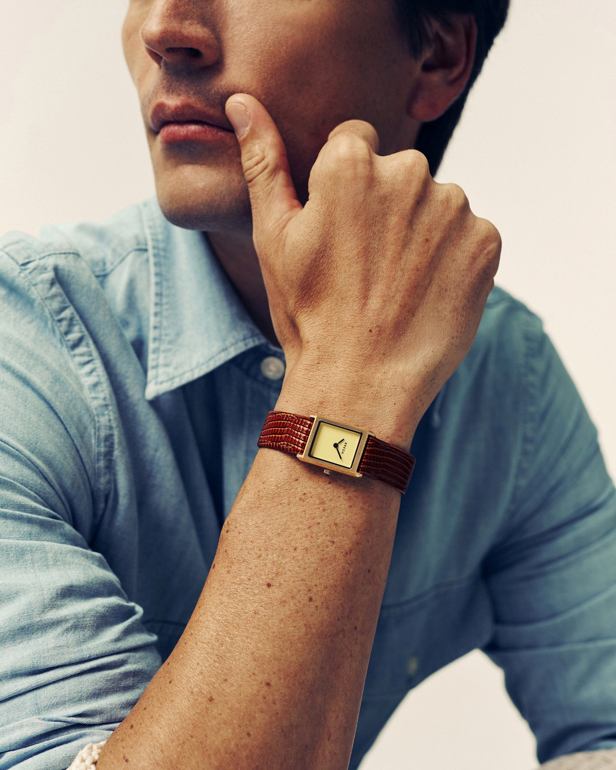BREDA Virgil (Lizard Embossed) - Gold/Brown/Cream