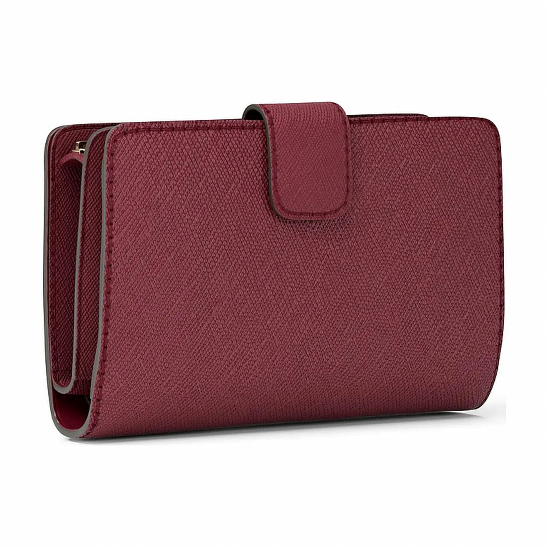 Michael Kors Medium Crossgrain Leather Wallet - CHERRY