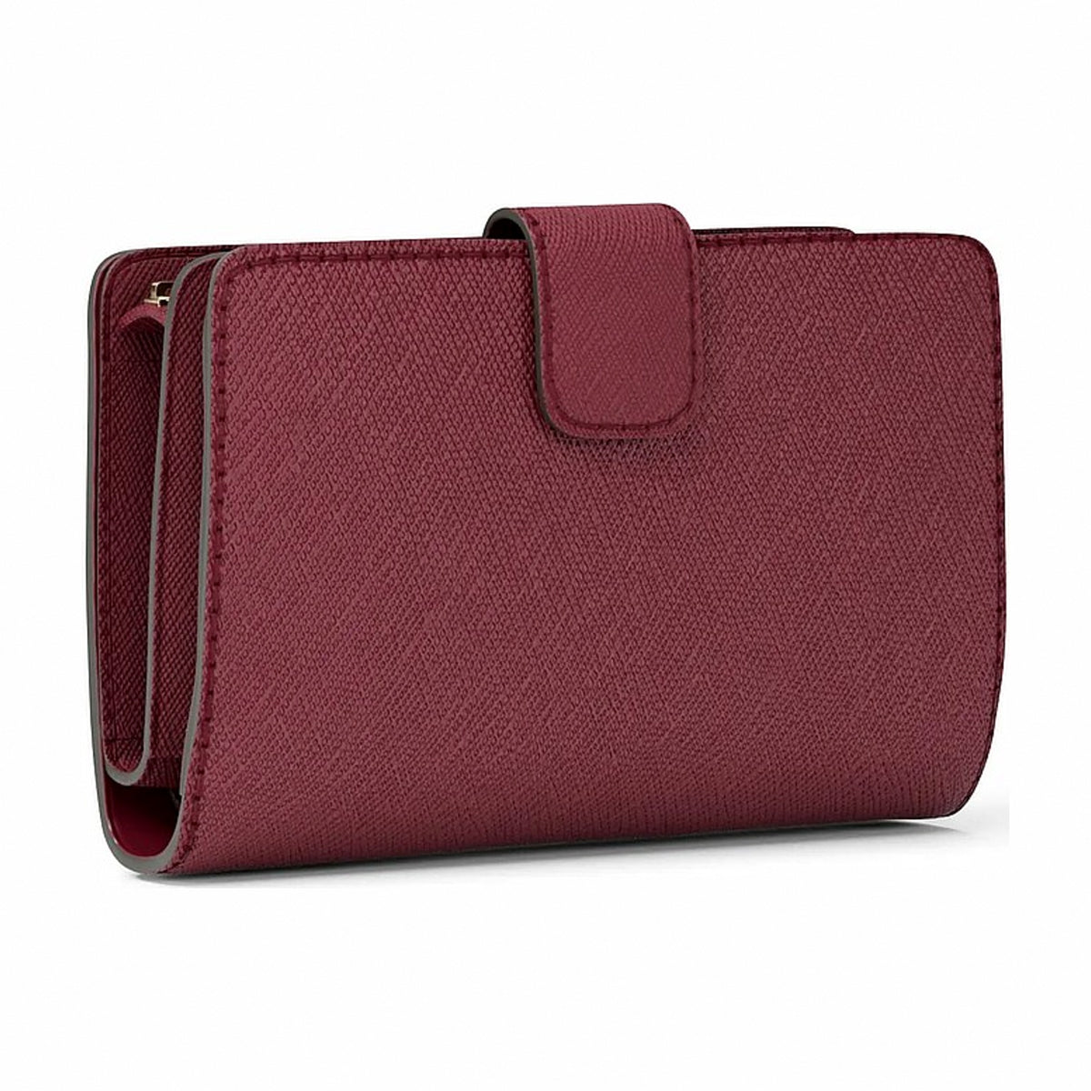 Michael Kors Medium Crossgrain Leather Wallet - CHERRY