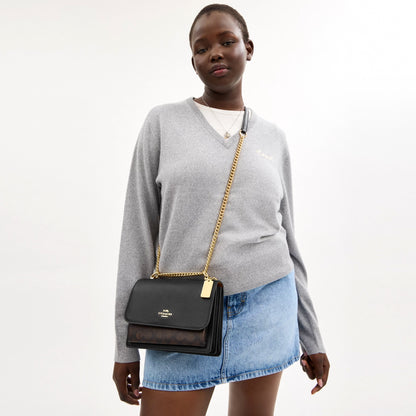 Coach Klare Crossbody Bag In Signature Canvas - Gold/Walnut/Black