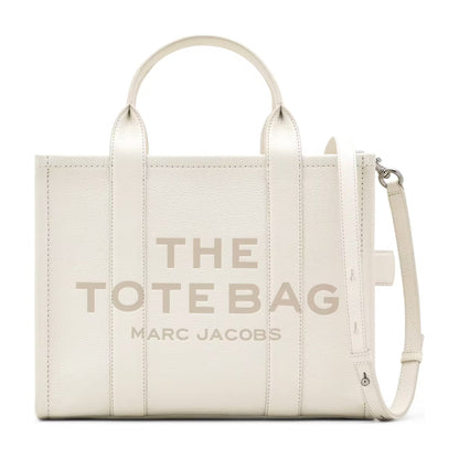 Marc Jacobs The Leather Medium Tote Bag - COTTON/SILVER