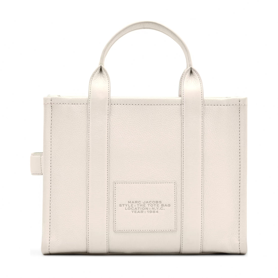 Marc Jacobs The Leather Medium Tote Bag - COTTON/SILVER