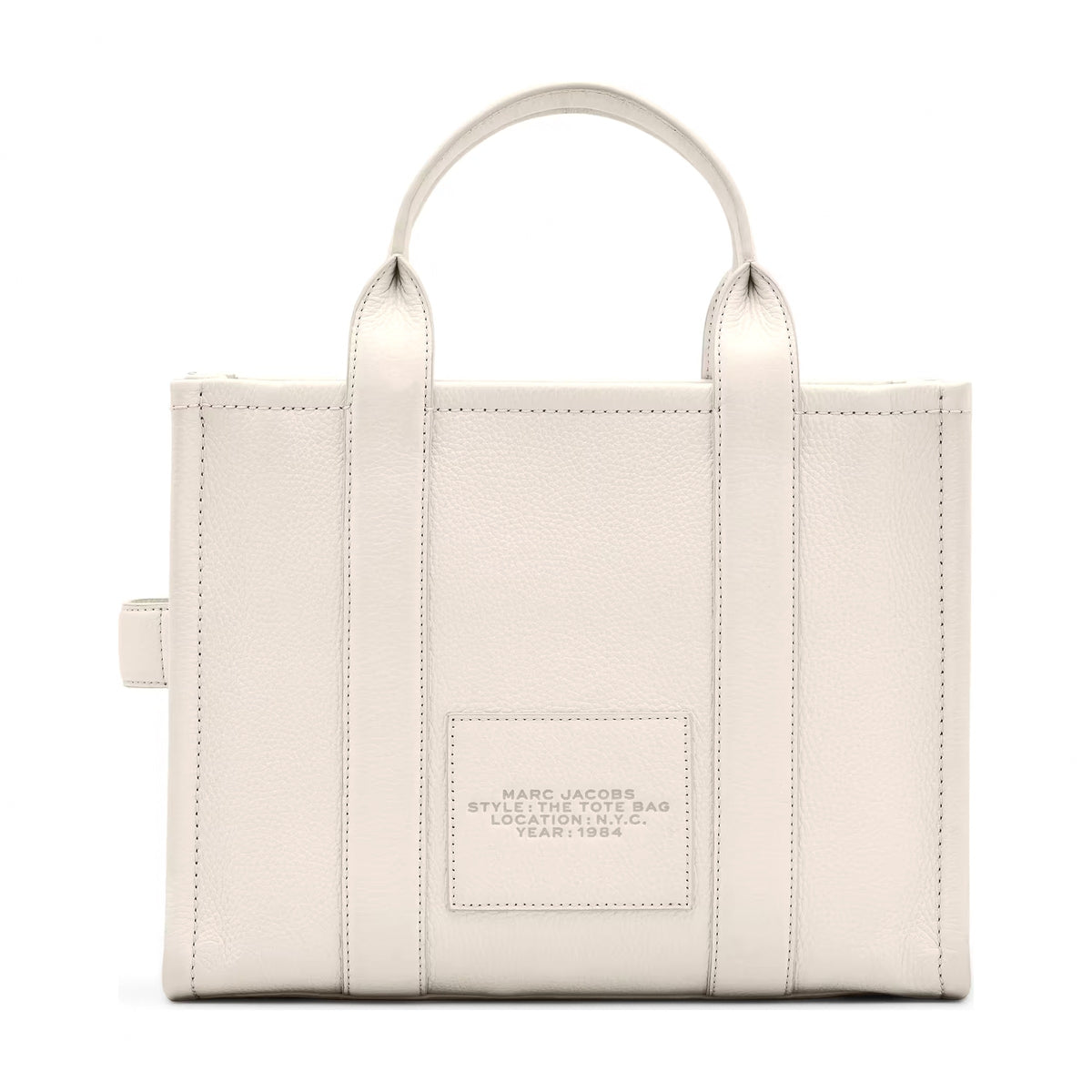 Marc Jacobs The Leather Medium Tote Bag - COTTON/SILVER