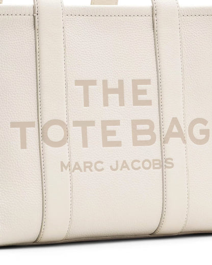 Marc Jacobs The Leather Medium Tote Bag - COTTON/SILVER