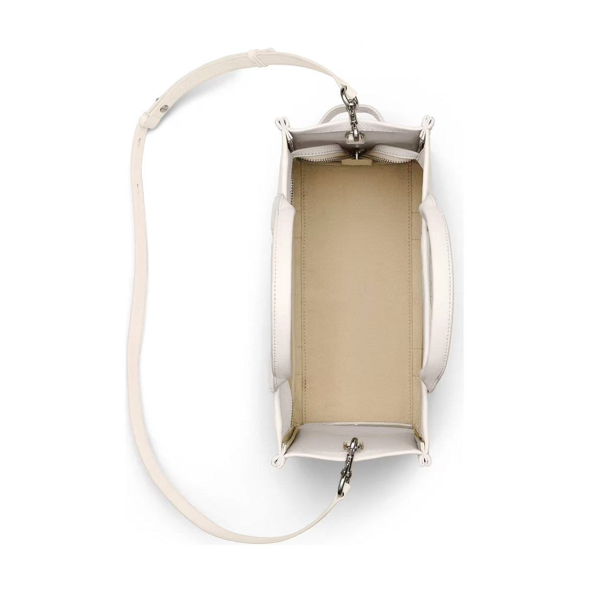 Marc Jacobs The Leather Medium Tote Bag - COTTON/SILVER