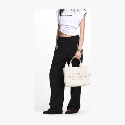 Marc Jacobs The Leather Medium Tote Bag - COTTON/SILVER