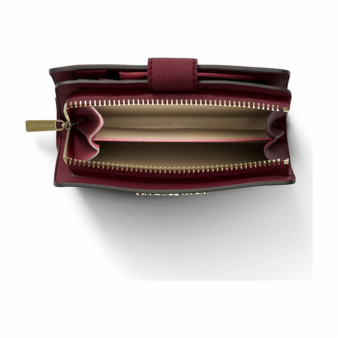 Michael Kors Medium Crossgrain Leather Wallet - CHERRY