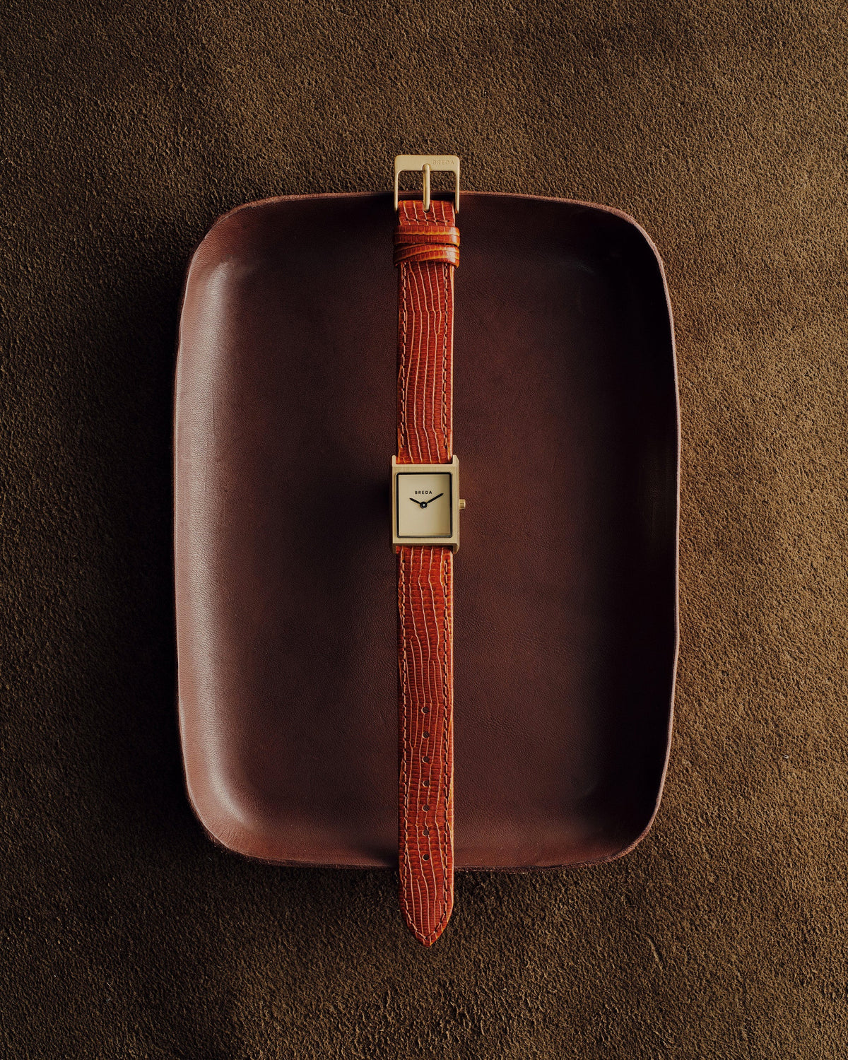 BREDA Virgil (Lizard Embossed) - Gold/Brown/Cream