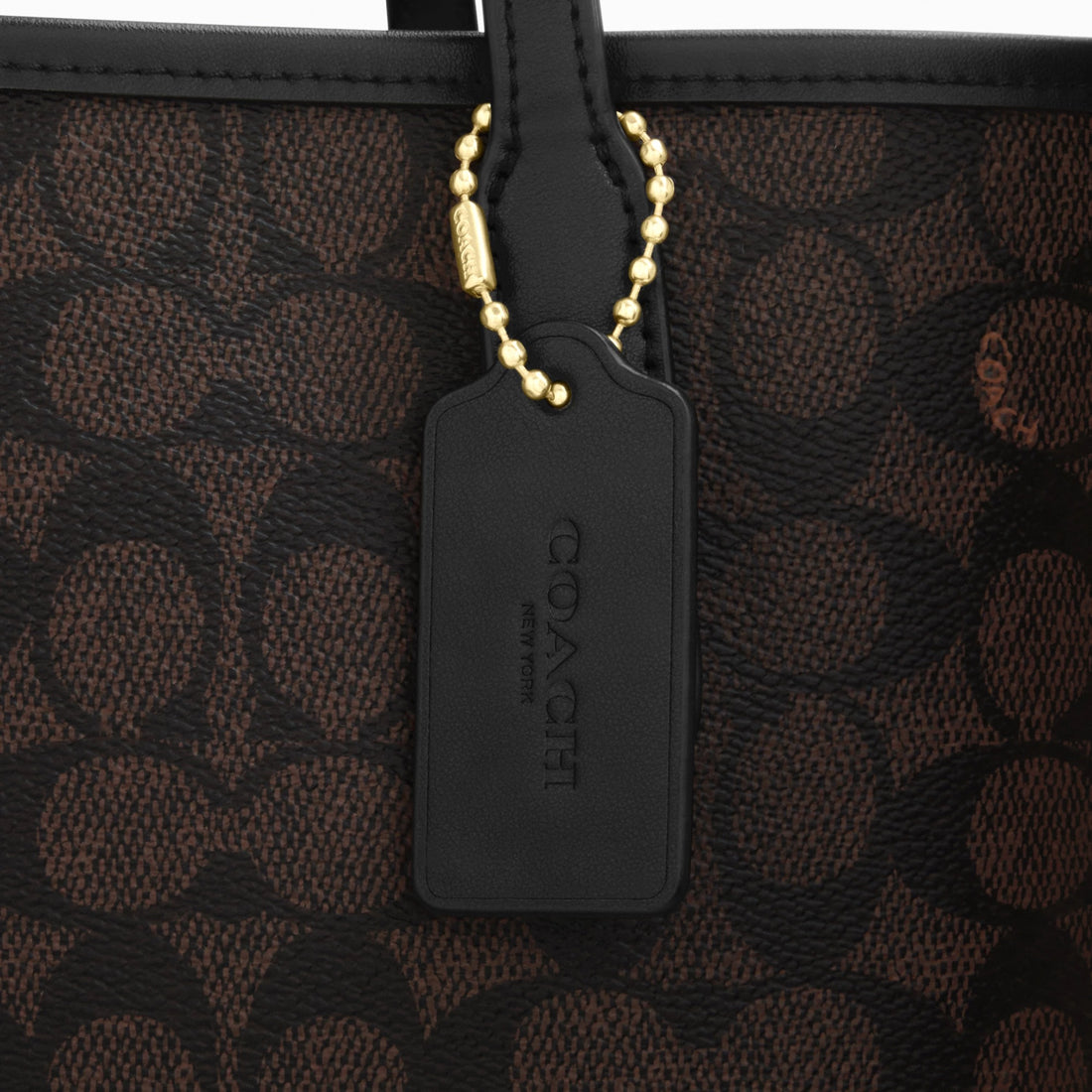 Coach City Tote Bag In Signature Canvas - Gold/Walnut/Black