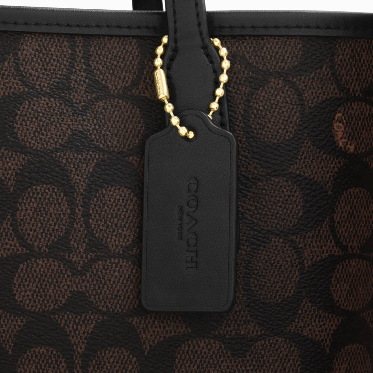 Coach City Tote Bag In Signature Canvas - Gold/Walnut/Black