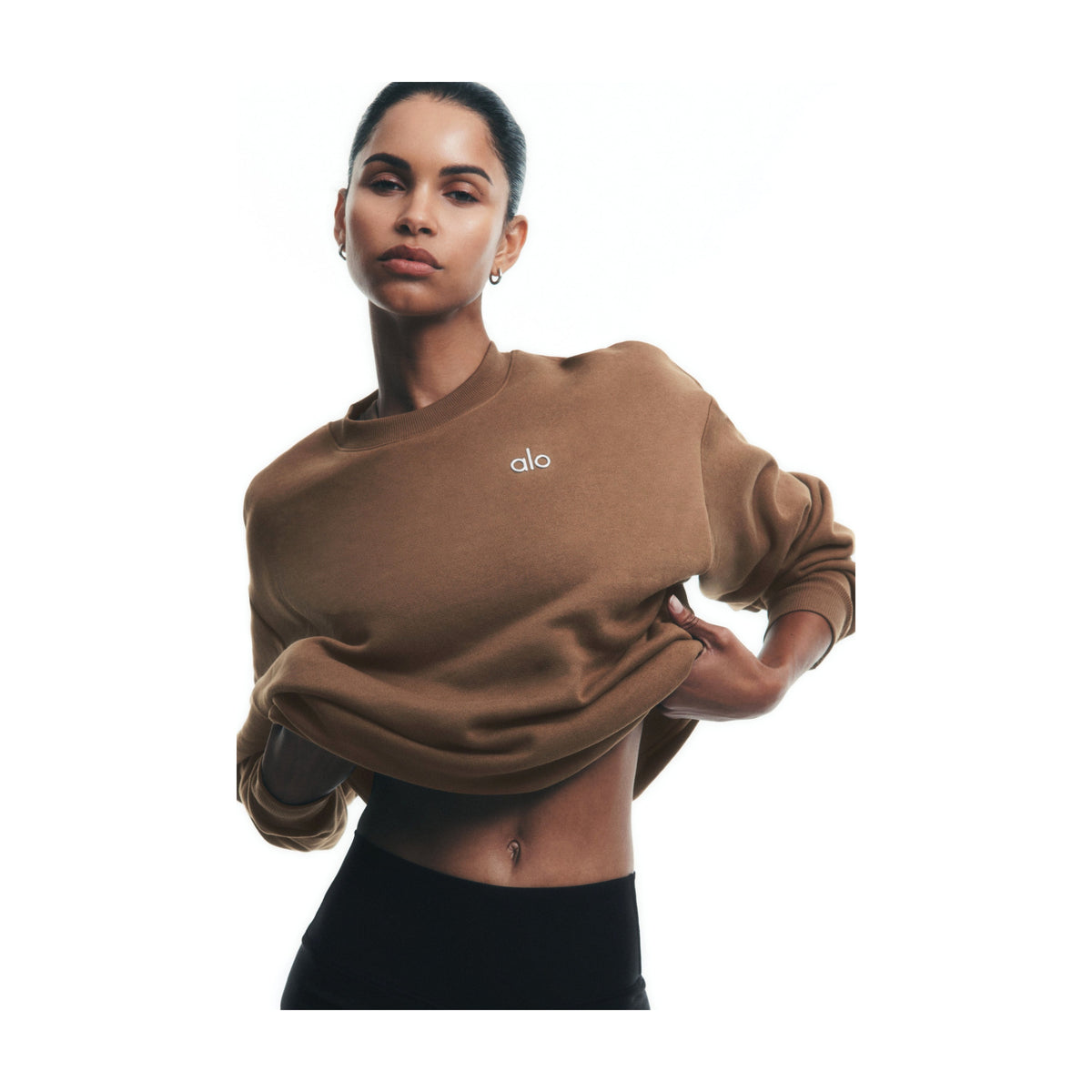 Alo Yoga Accolade Crew Neck Pullover - Java Brown