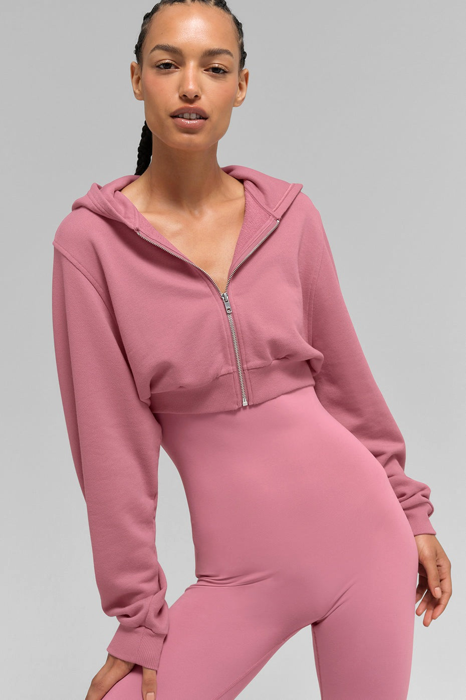 Alo Yoga Sweet Escape Zip Up Hoodie - Pink Wild Rose