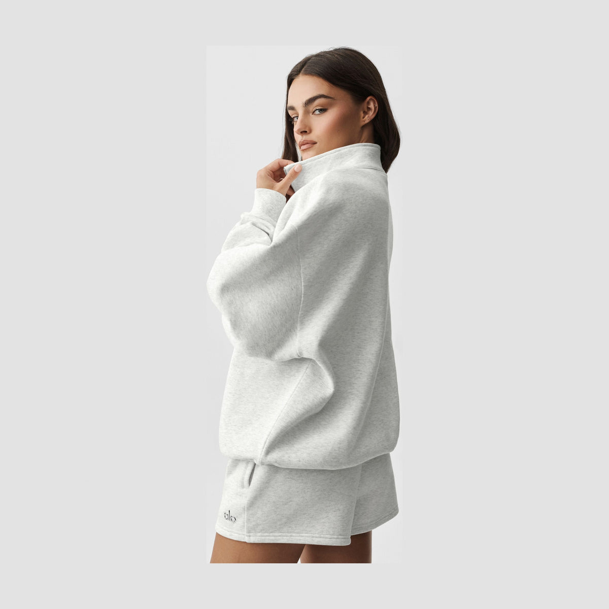 Alo Yoga Accolade 1/4 Zip Pullover - White Heather