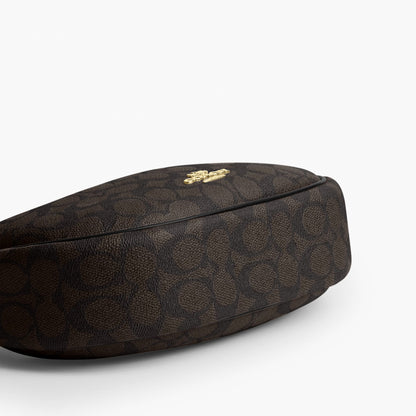 Coach Emily Shoulder Bag In Signature Canvas - Gold/Walnut/Black
