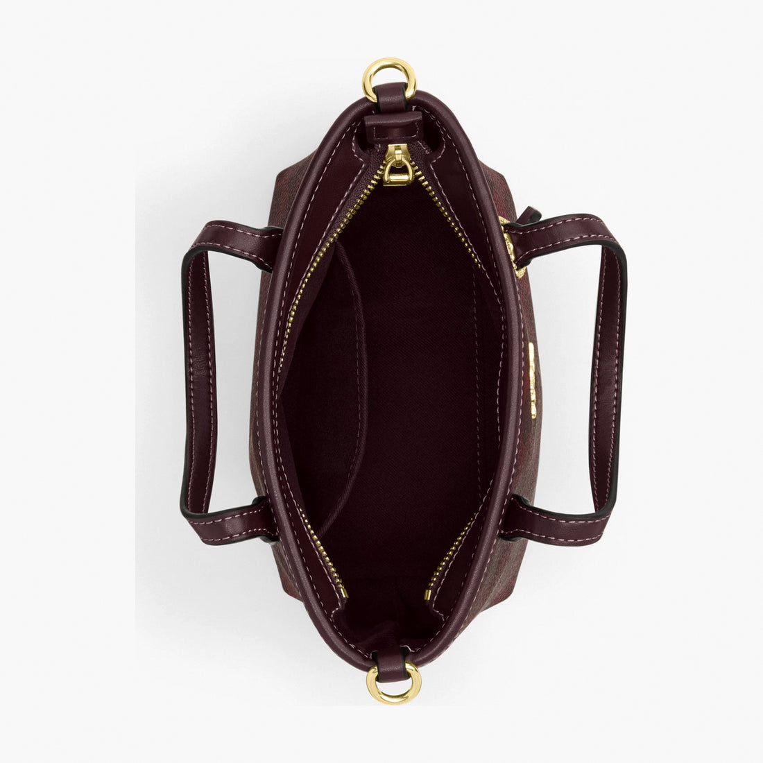 Coach City Mini Tote Bag In Signature Canvas - Gold/Black Currant