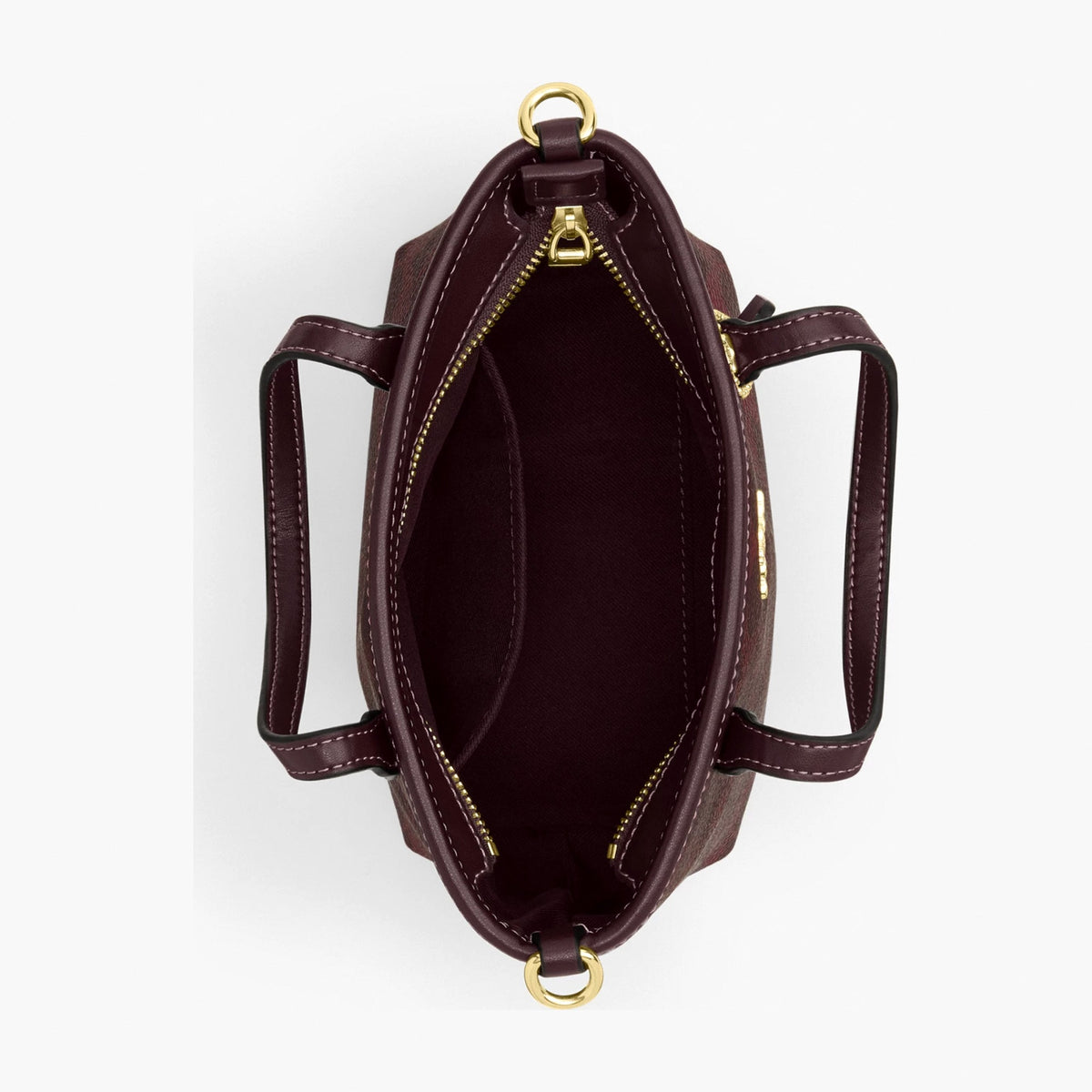 Coach City Mini Tote Bag In Signature Canvas - Gold/Black Currant