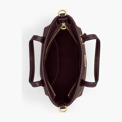 Coach City Mini Tote Bag In Signature Canvas - Gold/Black Currant
