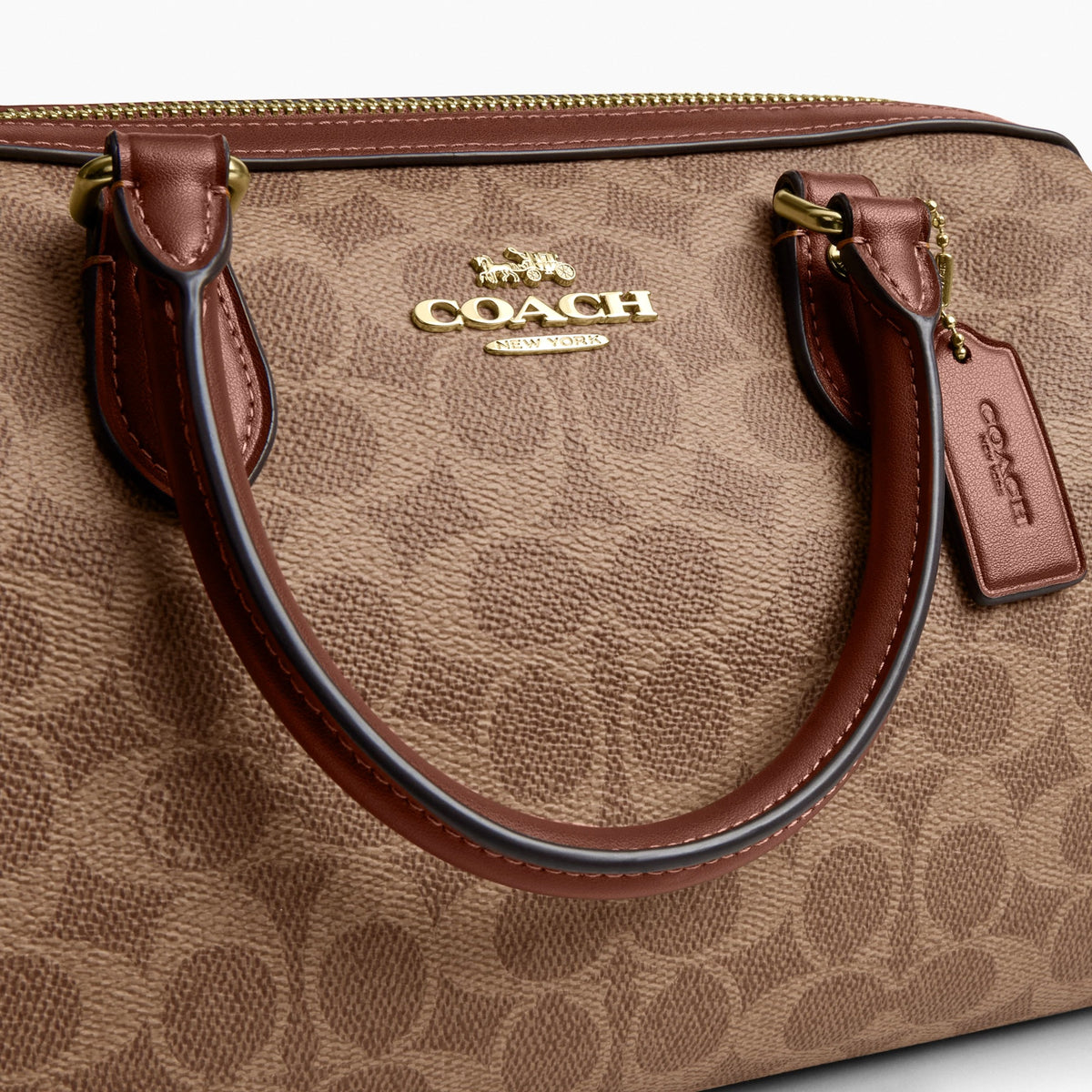 Coach Rowan Satchel Bag In Signature Canvas - Gold/Tan/Brown