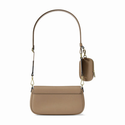 Michael Kors Jet Set Travel Small Pebbled Leather Crossbody Bag With Pouch - CAMEL