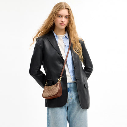 Coach Teri Mini Crossbody Bag In Signature Canvas - Gold/Tan/Brown