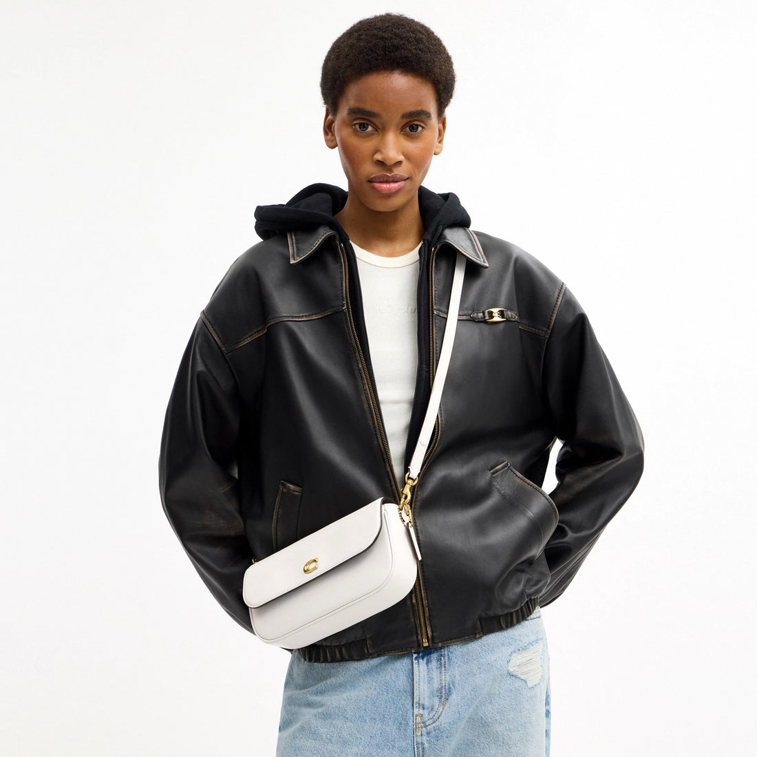 Coach Brook Flap Chain Bag - Brass/Chalk