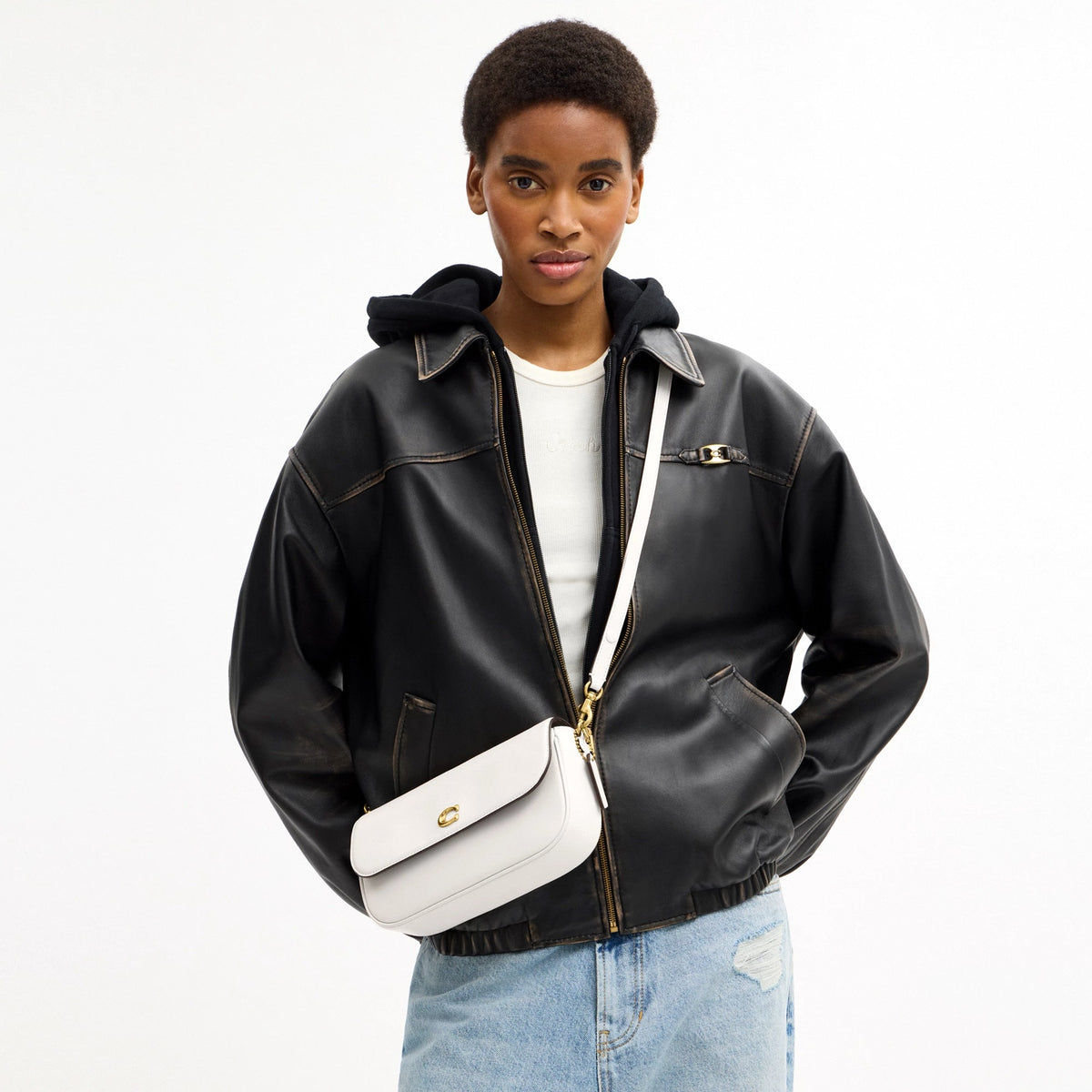 Coach Brook Flap Chain Bag - Brass/Chalk