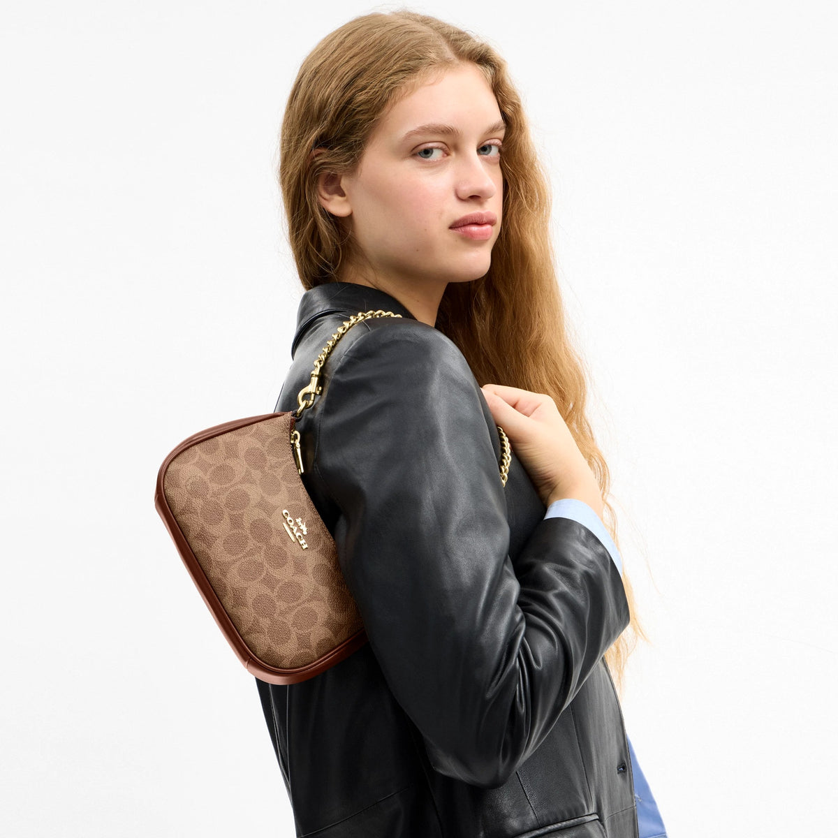Coach Teri Mini Crossbody Bag In Signature Canvas - Gold/Tan/Brown
