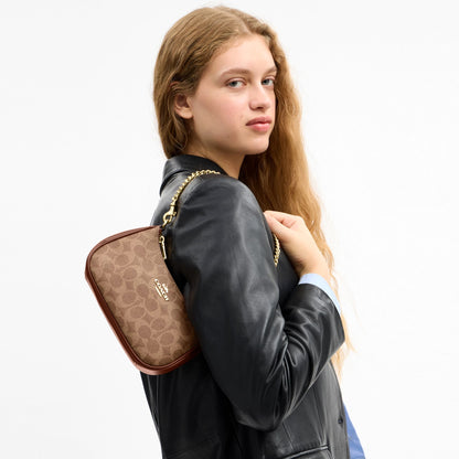 Coach Teri Mini Crossbody Bag In Signature Canvas - Gold/Tan/Brown